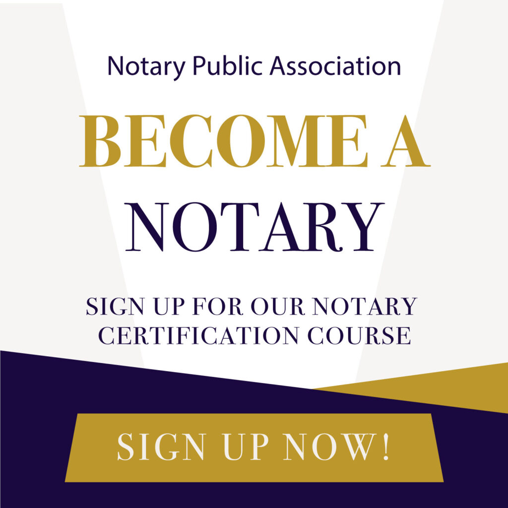 Step-by-step guide on how to become a Notary Public in Massachusetts featuring the Massachusetts state outline, official notary seal, notary journal, pen, and Massachusetts-themed imagery including the State House, lighthouse, tricorn hat, moose, Red Sox baseball, and state flowers for the Notary Public Association.