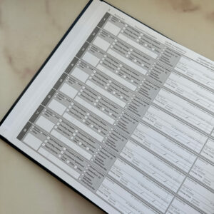 hard cover notary journal open