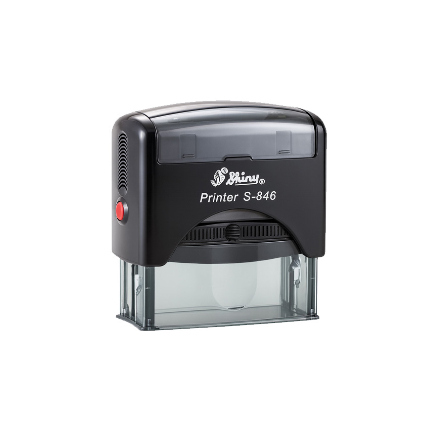High-quality image of a self-inking stamp, durable and refillable with a sleek design, perfect for professional and everyday notary use. for category