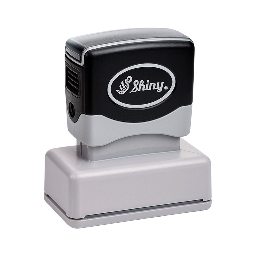 Pre-inked notary stamp with snap-in dust cover, lightweight design, 20,000 impressions, and five ink color options.