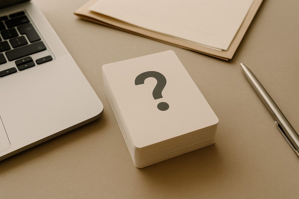 Minimal, realistic desk scene with neatly arranged documents, pen, and soft neutral lighting, creating a clean professional workspace.