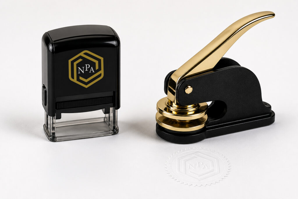 an NPA notary stamp and notary seal