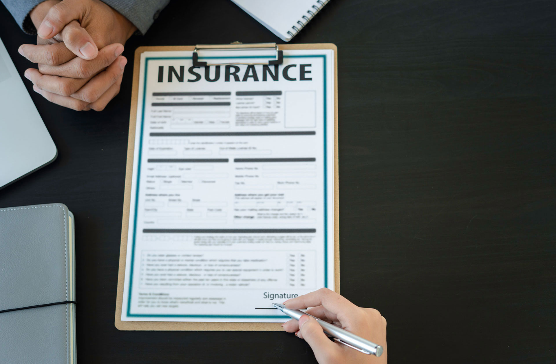 Insurance image with signature document